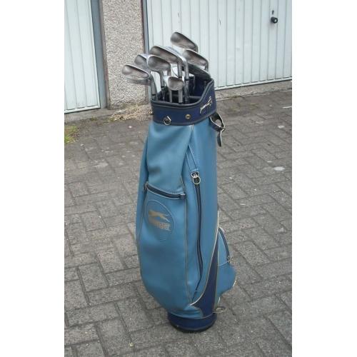 Vintage Titleist Accu Flo Plus Golf Clubs with Slazenger Golf Bag with Hood