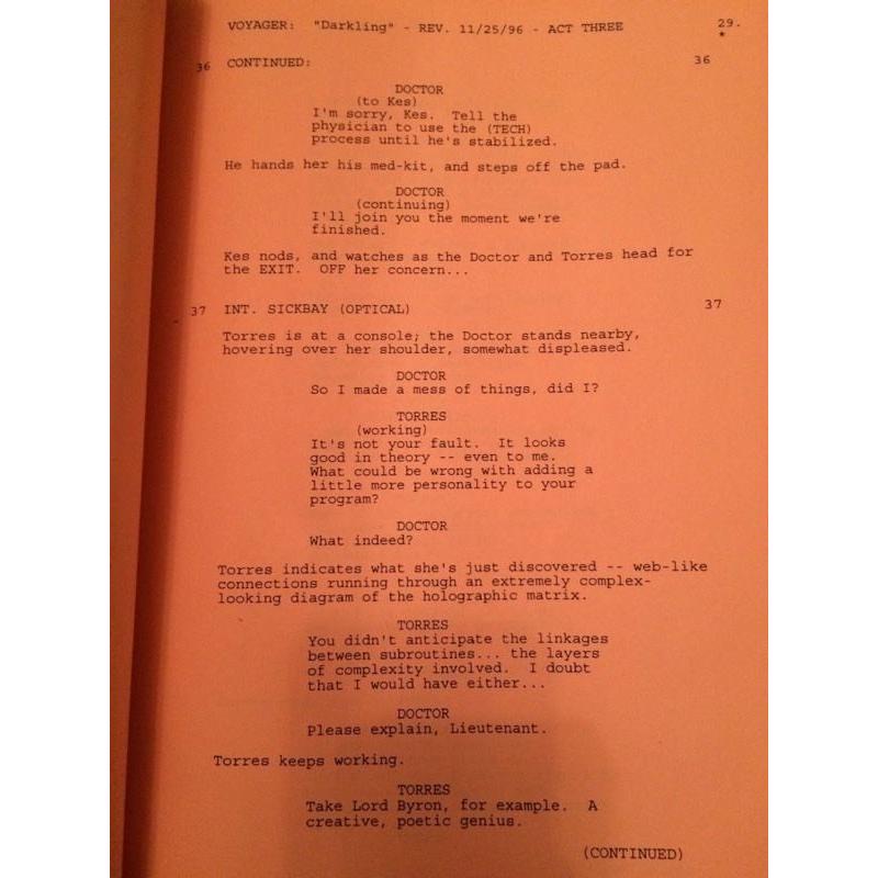 ORIGINAL FIRST DRAFT Star Trek Voyager Script - Perfect gift!