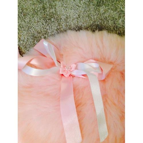 Pink fur baby girl pram top cover and pillow set stunning