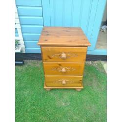 TWO PINE BEDSIDE TABLES