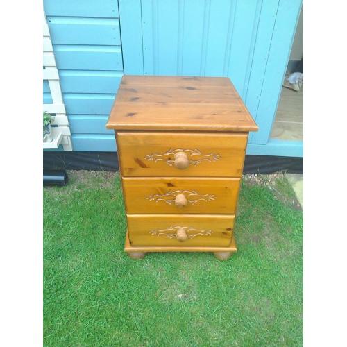 TWO PINE BEDSIDE TABLES