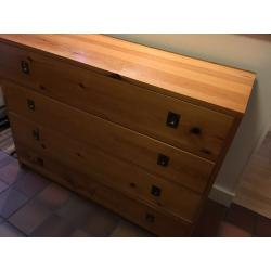 Solid pine chest of drawers