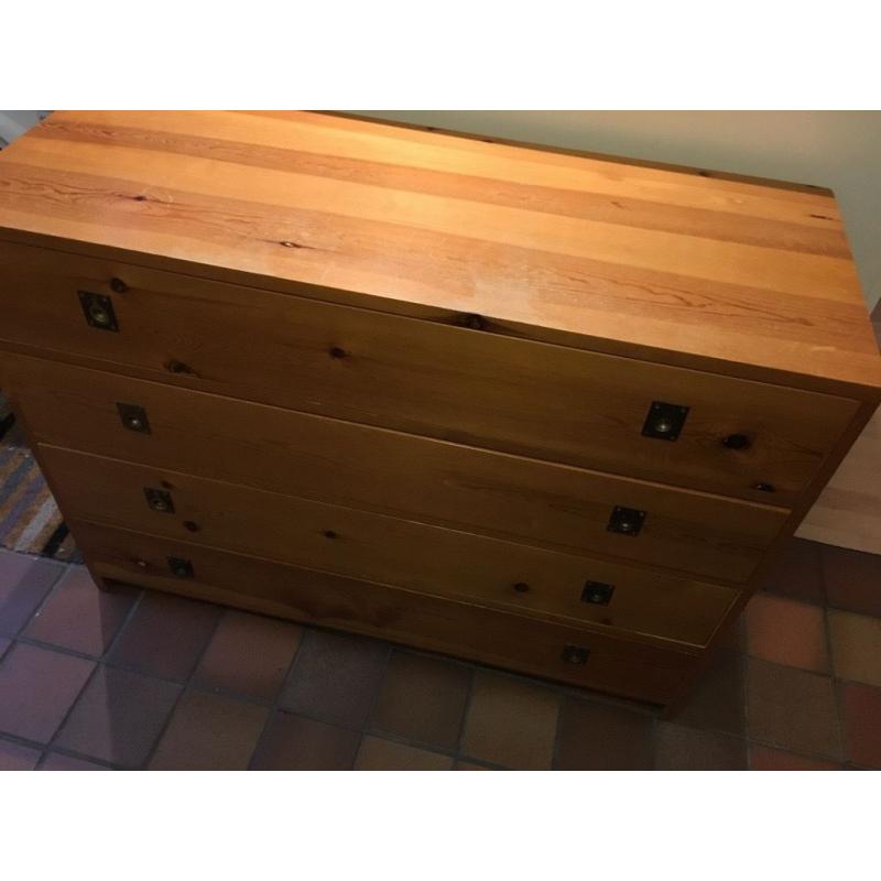 Solid pine chest of drawers