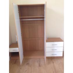2 Door wardrob High Gloss Set in Black and White color