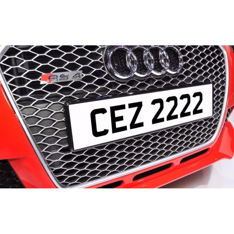 CEZ 2222 Dateless Personalised Number Plate Audi BMW Ford Golf Mercedes Kia Vauxhall
