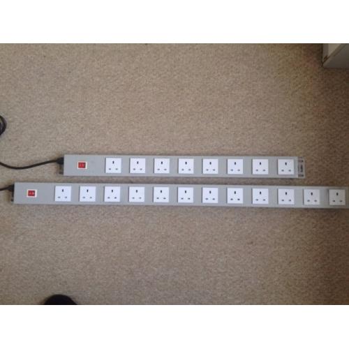 2 x switched extensions lead - 12 way and 8 way with UK plugs