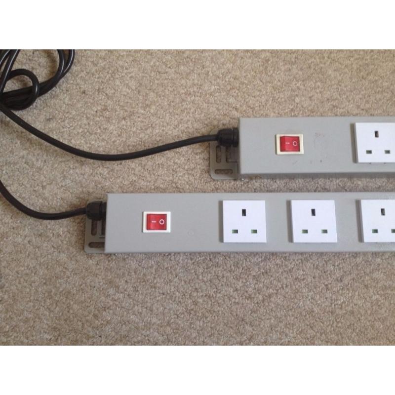 2 x switched extensions lead - 12 way and 8 way with UK plugs