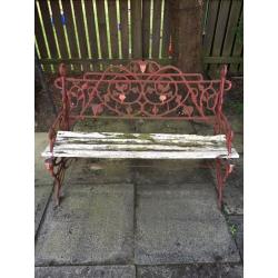Two Wrought iron benches, work required