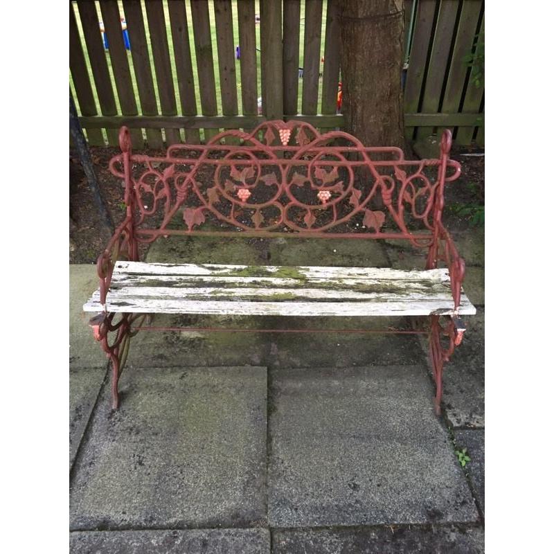 Two Wrought iron benches, work required