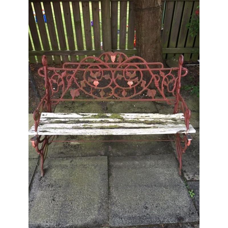 Two Wrought iron benches, work required