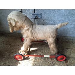 Vintage Chiltern Toys Push Along Wheeled Dog