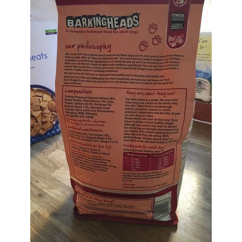Barking heads fussy pot dog food salmon and potato
