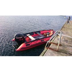 Quiqsilver Inflatable boat with 25hp outboard + trailer and etc. May swap for a quad bike
