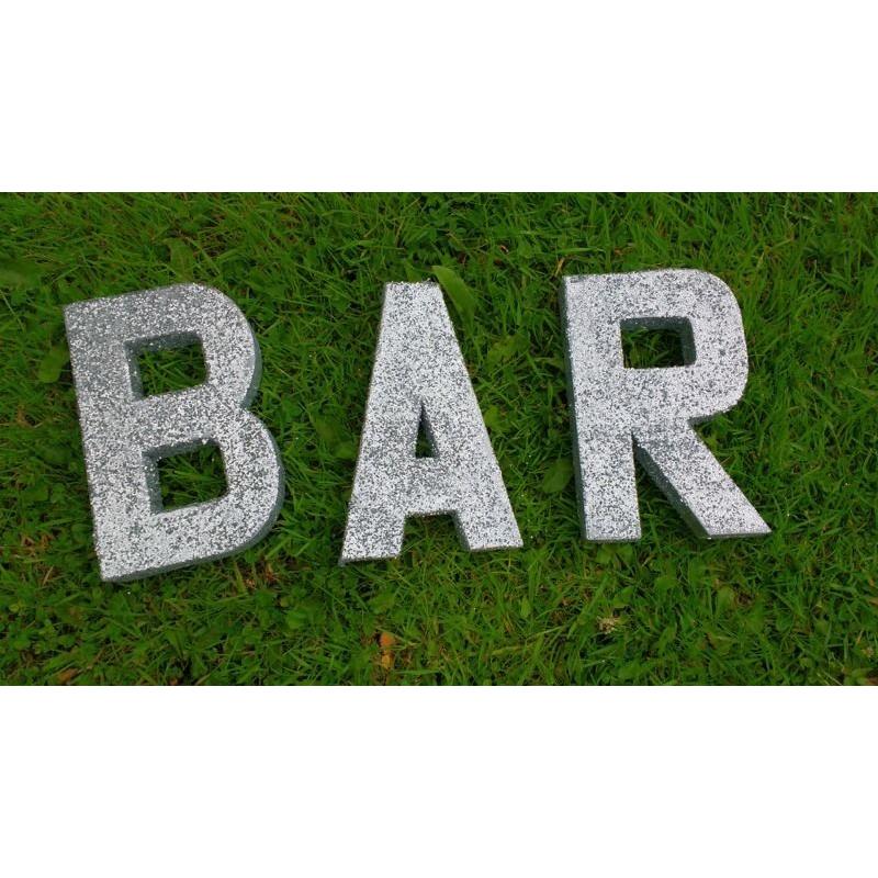 Silver glitter sequin BAR letters, wedding or event decor