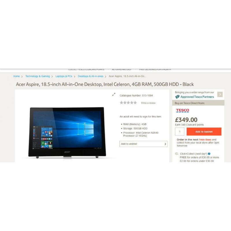 Acer Aspire Z1 all in one pc