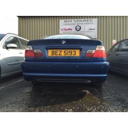 BMW E46 3 SERIES M SPORT COUPE BLUE REAR BUMPER WITH PARKING SENSOR HOLESBREAKING 1 3 5 6 7 SERIES