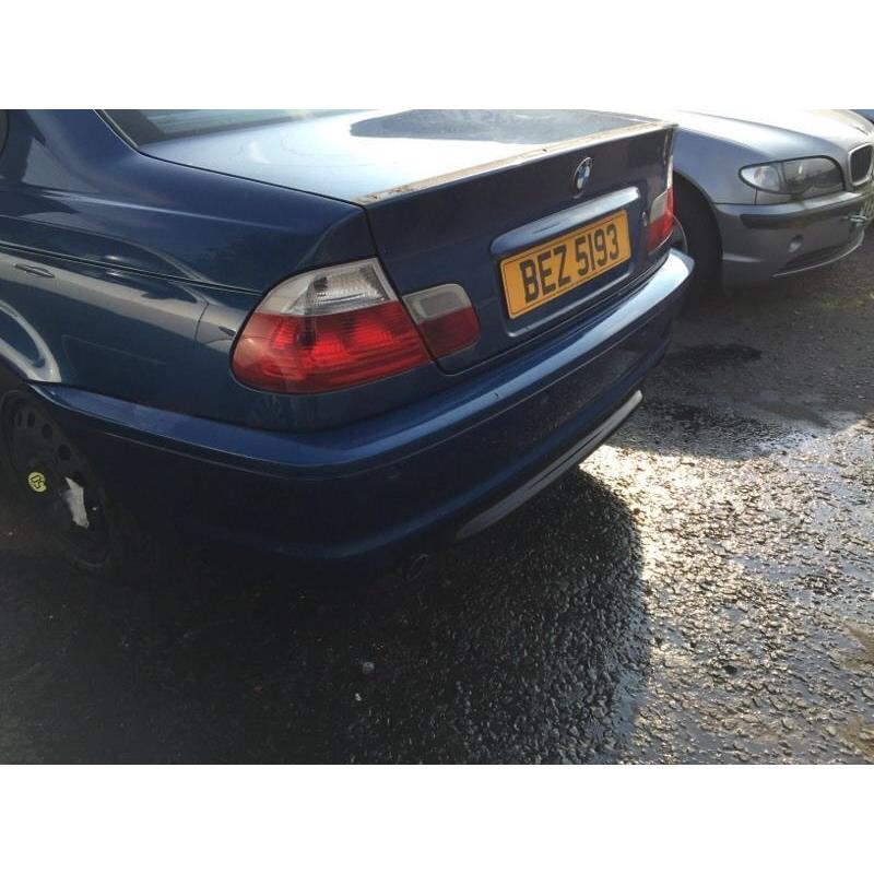 BMW E46 3 SERIES M SPORT COUPE BLUE REAR BUMPER WITH PARKING SENSOR HOLESBREAKING 1 3 5 6 7 SERIES
