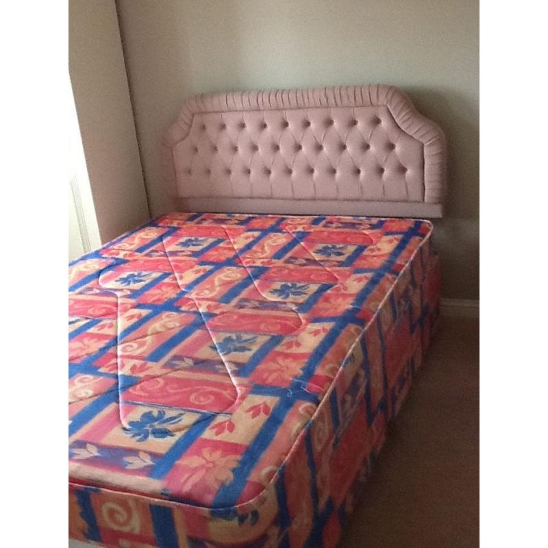 Double bed & headboard,storage under bed, hardly used