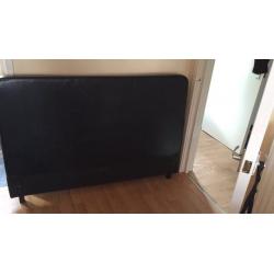 Double Black Faux Leather Bed
