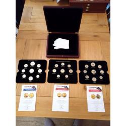 Collectors Boxed Set of 26 Layered 24ct Gold Coins