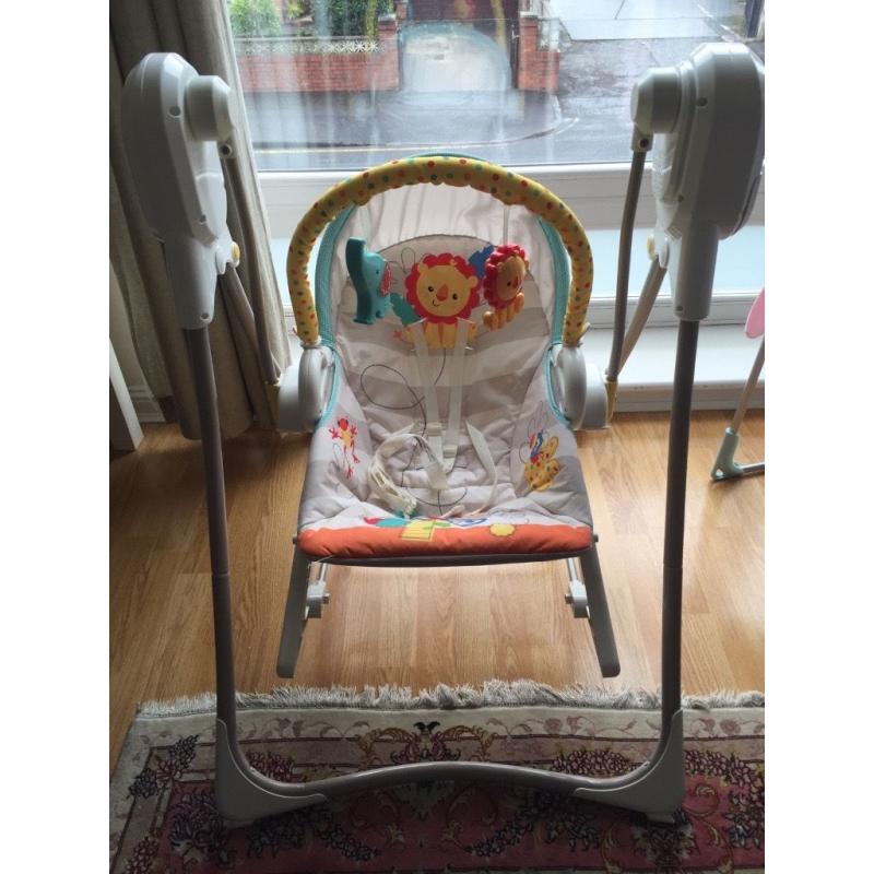 Fisher price 3 in 1 swing, infant seat and toddler rocker