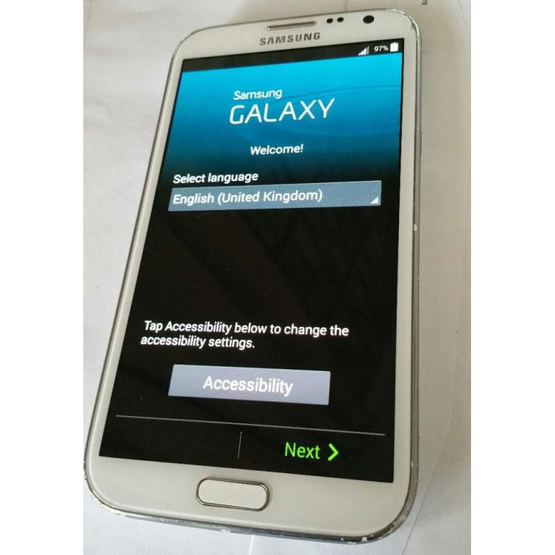 Samsung Galaxy Note II GT-N7100 - 16GB - Marble White (Unlocked) Smartphone - Used