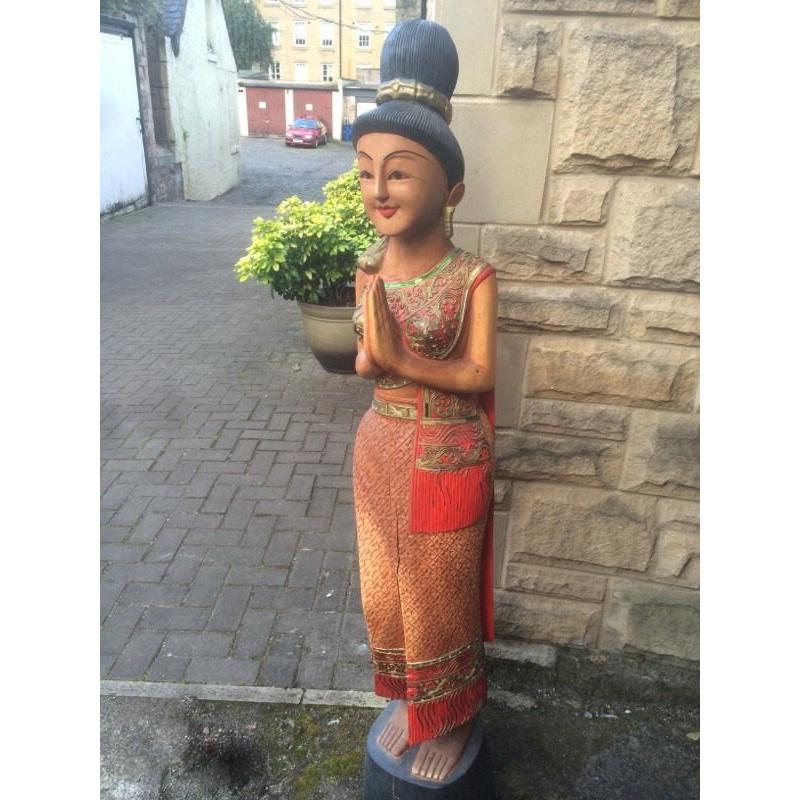 2 Solid Thai lady statues