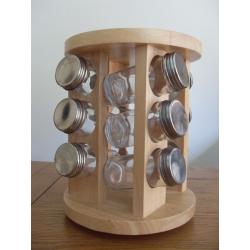 Rotating Wooden Spice Rack