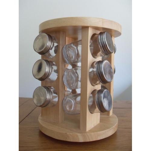 Rotating Wooden Spice Rack
