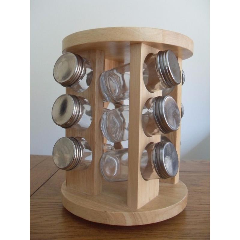 Rotating Wooden Spice Rack