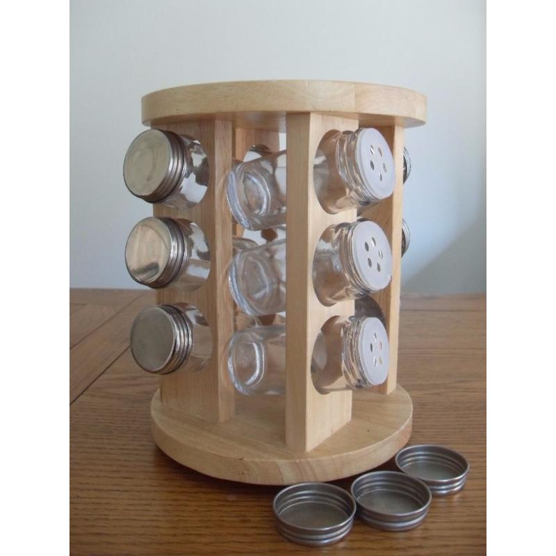 Rotating Wooden Spice Rack