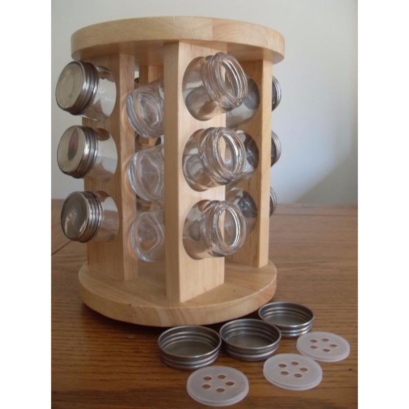 Rotating Wooden Spice Rack