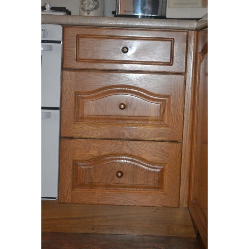 Solid Wood Dark Pine Kitchen Units & White Goods for Sale