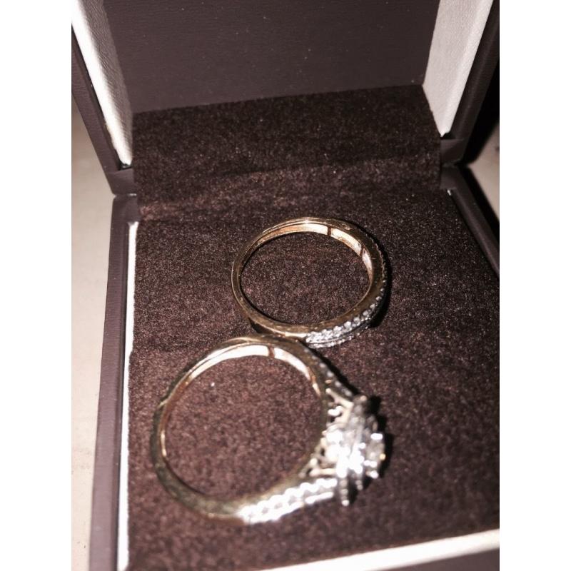 Wedding and engagement ring set
