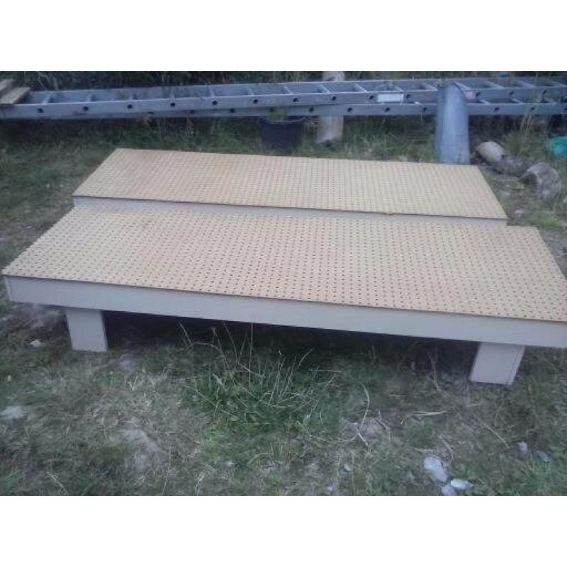 Small single beds from static caravan