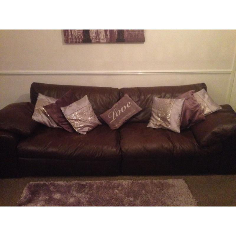 Two and three seater leather sofa. Great condition selling at price due to moving house ASAP.