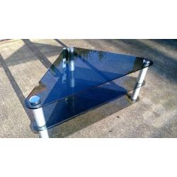 GLASS AV RACK TV RACK GLAS TV CORNER SHELF TV STAND TV CABINET AUDIO VISUAL RACK TRIANGULAR CORNER