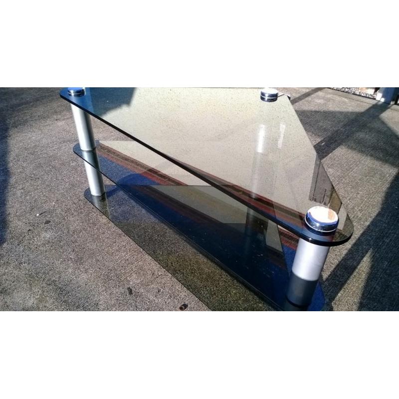 GLASS AV RACK TV RACK GLAS TV CORNER SHELF TV STAND TV CABINET AUDIO VISUAL RACK TRIANGULAR CORNER