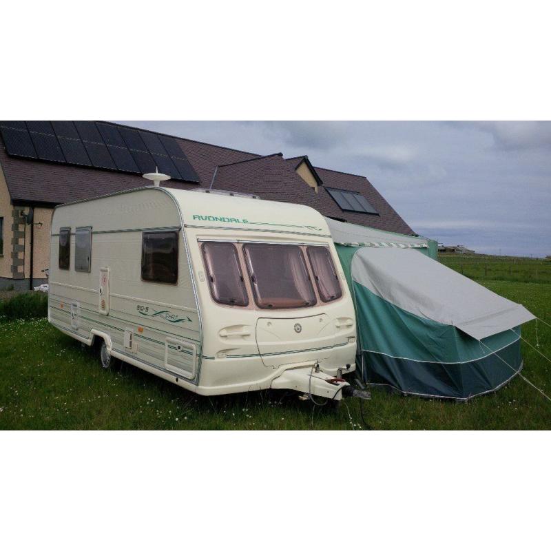 Avondale 510-5 Dart touring caravan 2000 millennium model, with full awning.