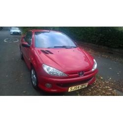 Recently MOT'd, Low mileage, 54 plate, Peugot 206 Allure Convertible