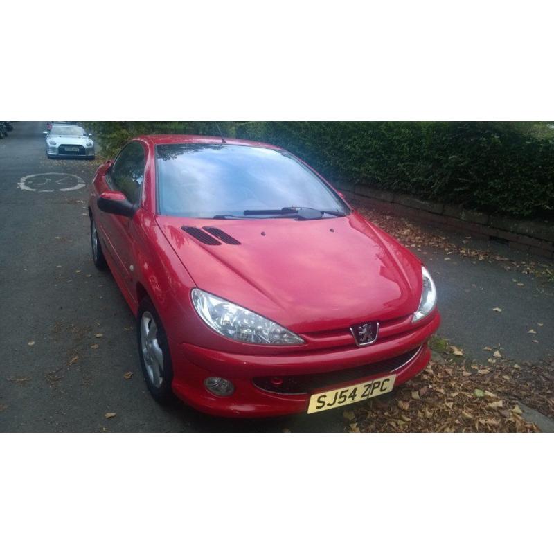 Recently MOT'd, Low mileage, 54 plate, Peugot 206 Allure Convertible