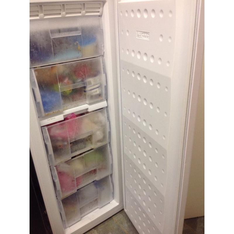 Beko frost free, free standing white freezer, five drawers