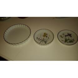 royal worcester flan dish and 2 spode flan dishes all excellent condition