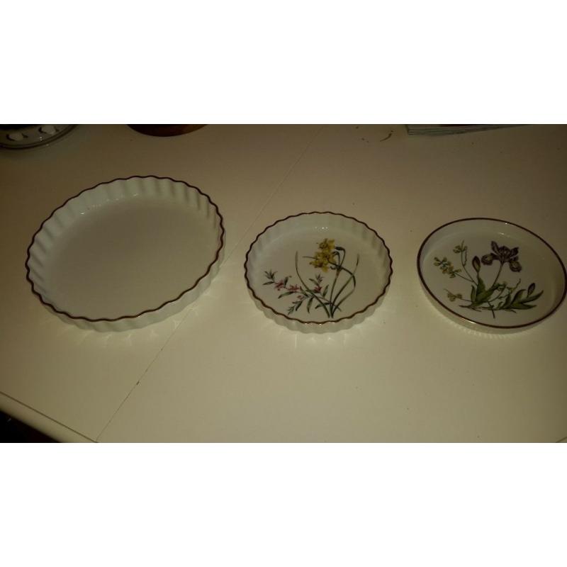 royal worcester flan dish and 2 spode flan dishes all excellent condition