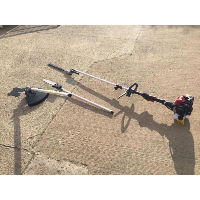 Multi Tool Long Reach Hedge Cutter with Pole Saw, Hedge Cutter & Strimmer Head Castelgarden