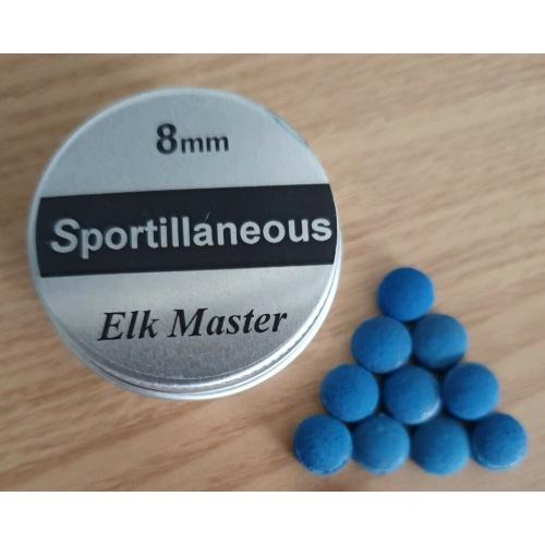 10 x 8mm ELK MASTER SNOOKER CUE TIPS in SCREW TOP ELK MASTER TIN