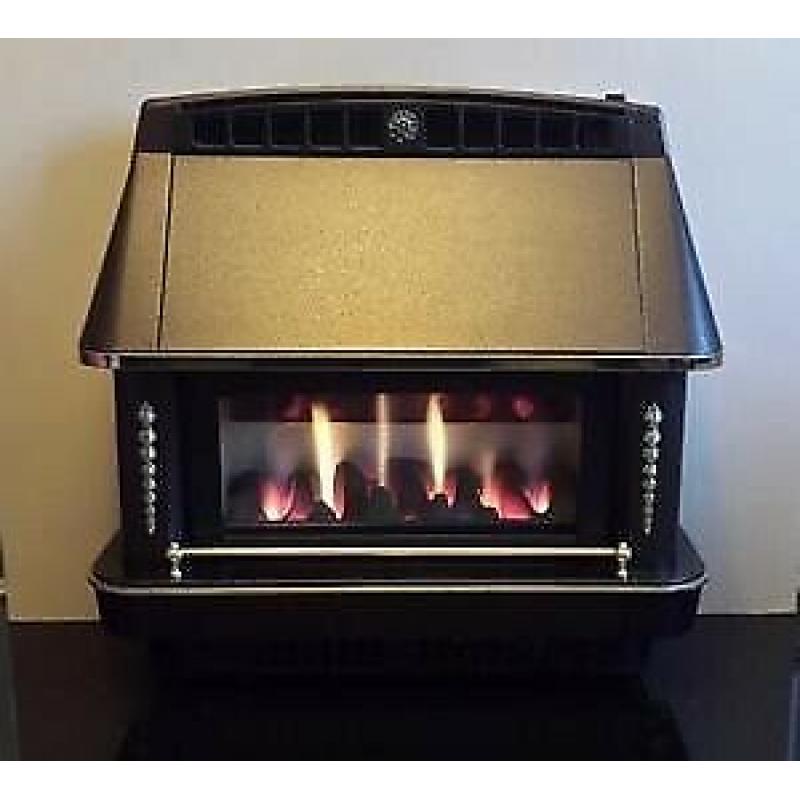 Robinson Willey Firecharm Gas Fire Fireplace Black Gold