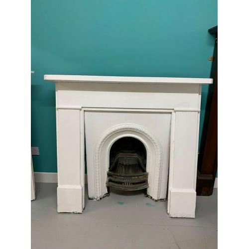 Cast Iron Grate and Wood FireplaceSurround