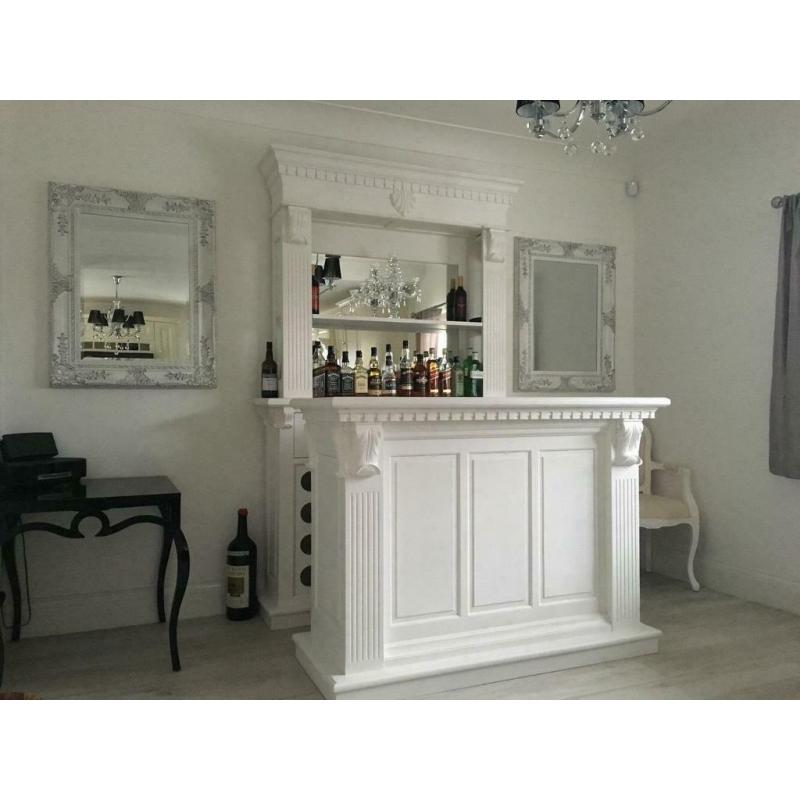 1.5m Home Bar in White