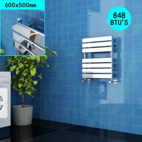 600x500mm Chrome Flat Panel Ladder Heated Radiator RRP ?340.00 OUR PRICE ONLY ?85.00